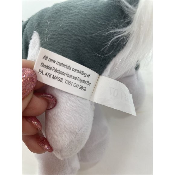 Husky Wolf Dog Stuffed Toy Plushy 8” (2018) White Grey Blue Eyes BEST TOY MFG. - Picture 7 of 12